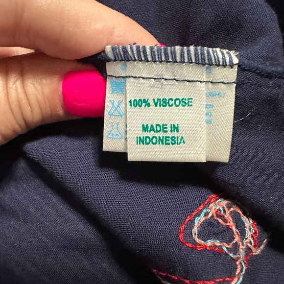 Poupette St Barth navy top in Large.  Absolutely gorgeous embroidery. - Picture 3 of 15
